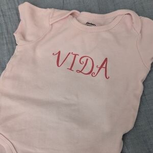 Custom Gerbers Onesie - Pink - "Vida" - Life